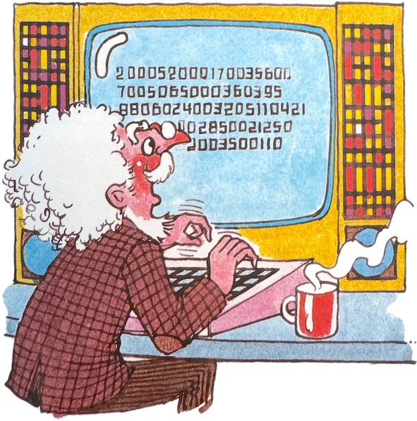 professor using a computer